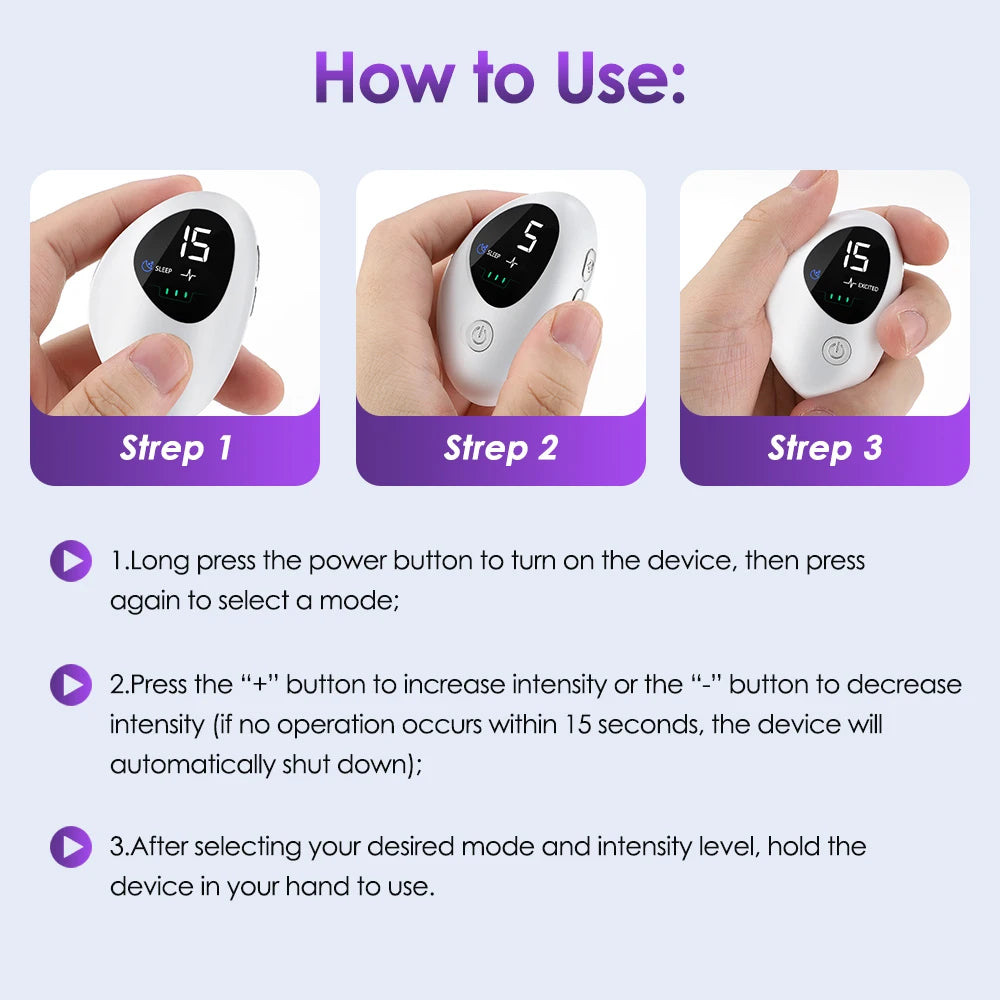 Microcurrent Sleep Aid Device CES Palm Massager for Insomnia Relief