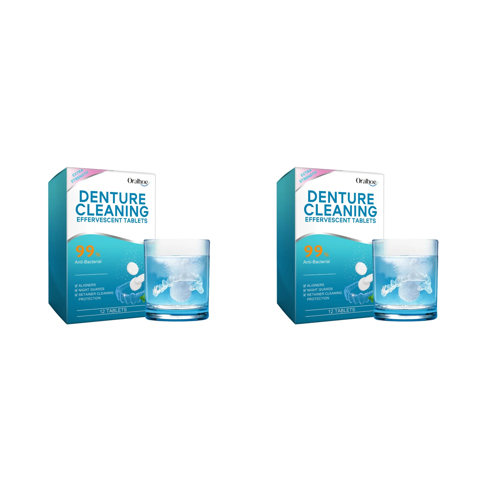 Denture Cleaning Effervescent Tablets Plaque Remover Care Cleaner - 13