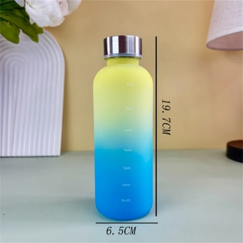 550ml Motivational Water Bottle with Time Marker Leakproof Sports Flask