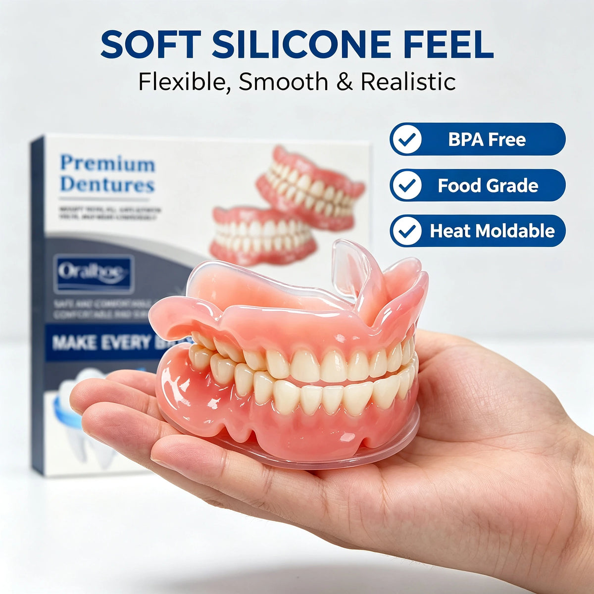 Silicone Teeth Covers Cosmetic Fake Dentures