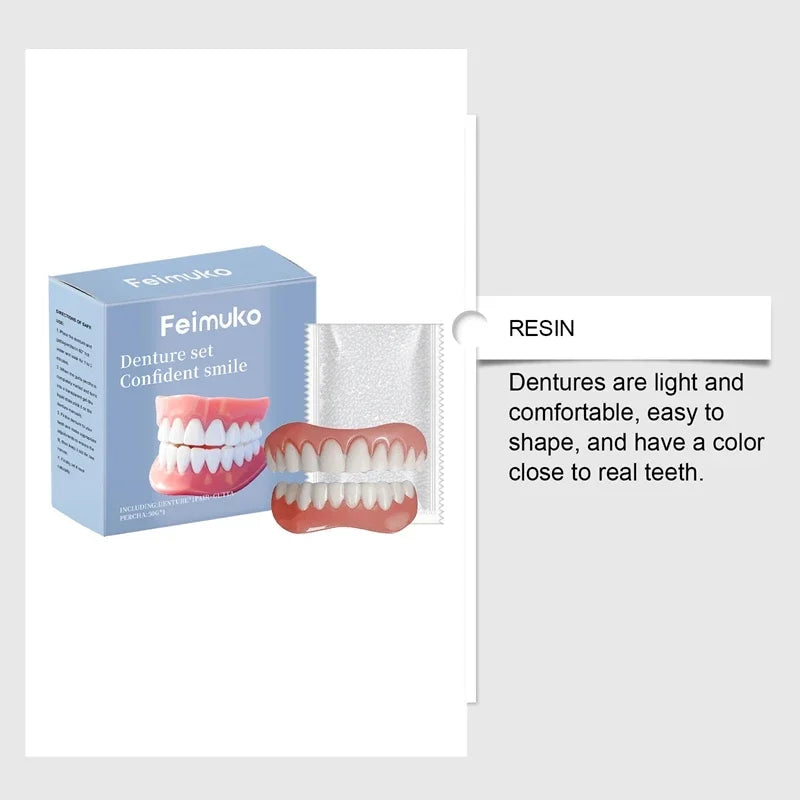 Silicone Temporary Dentures Full Set Fake Teeth
