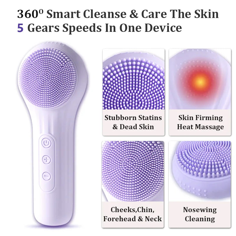 Sonic Facial Cleansing Brush Electric Face Scrubber Exfoliator - 2
