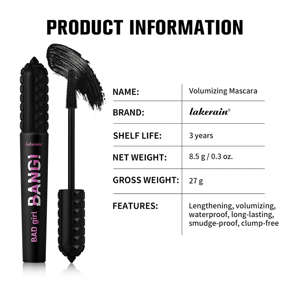 Black Volumizing Mascara Waterproof Lengthening Eyelash Extension