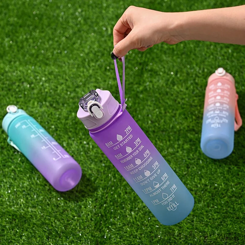 750ml Gradient Sports Water Bottle with Straw and Time Marker