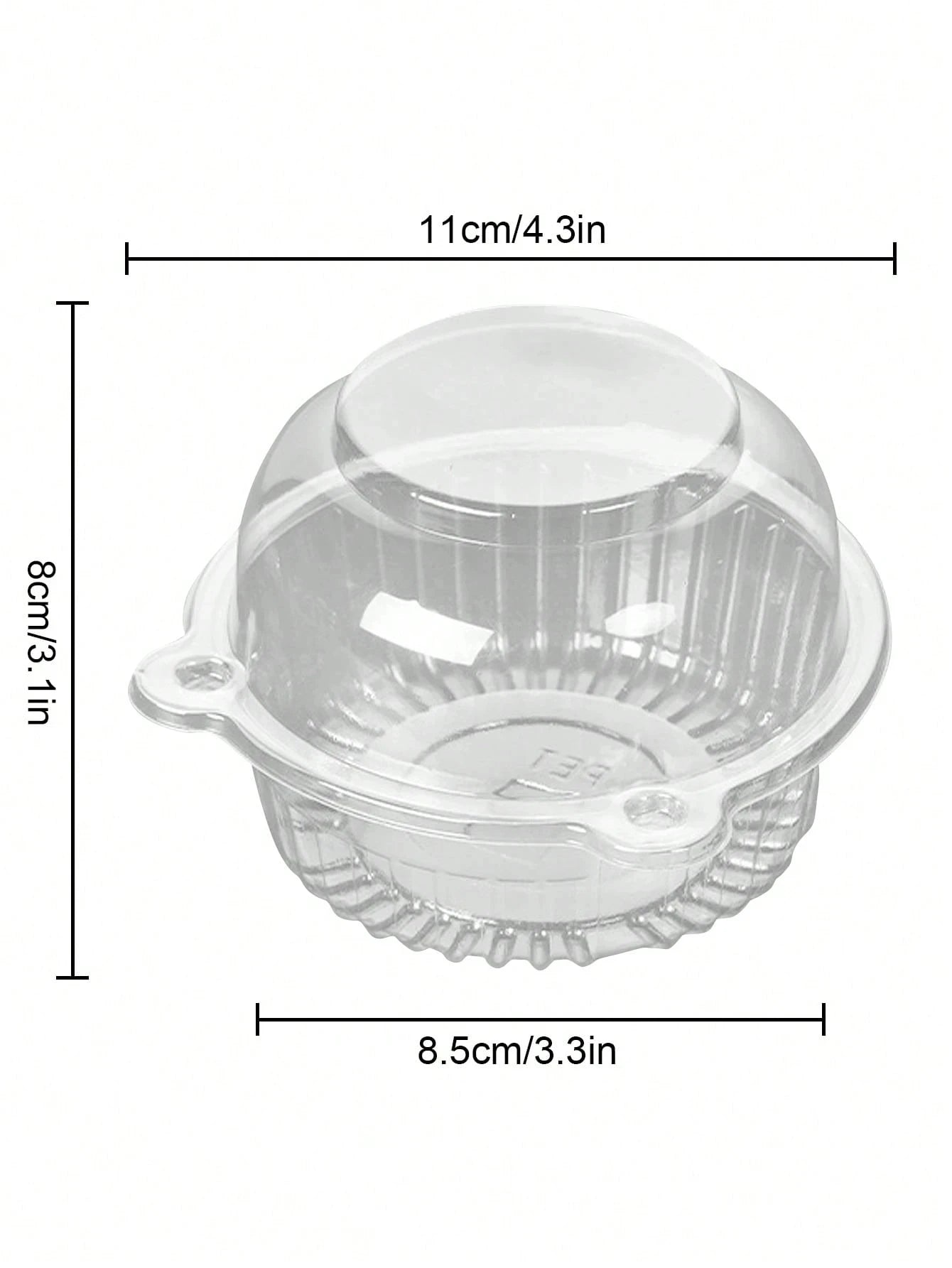 Disposable Cupcake Boxes Clear Plastic Individual Dessert Containers - 6