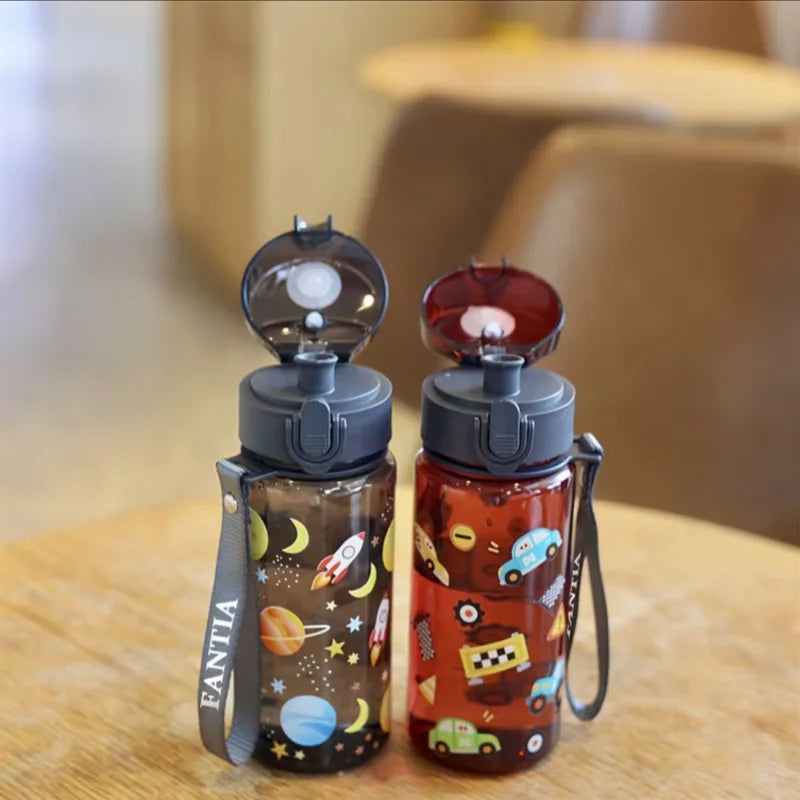 400ml Portable Water Bottle Cute 3D Printed Sport Drinkware with Strap