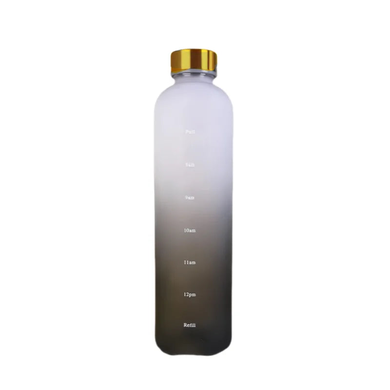 1000ml Motivational Water Bottle with Time Marker Leakproof Sport Flask