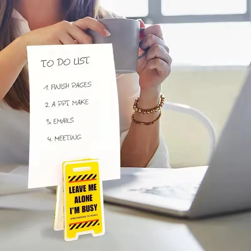 Leave Me Alone Busy Acrylic Desk Sign Funny Office Gift Desktop Decor