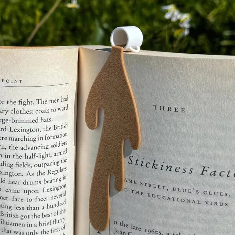 Spilled Coffee Bookmark Unique Reading Corner Marker for Book Lovers - 9