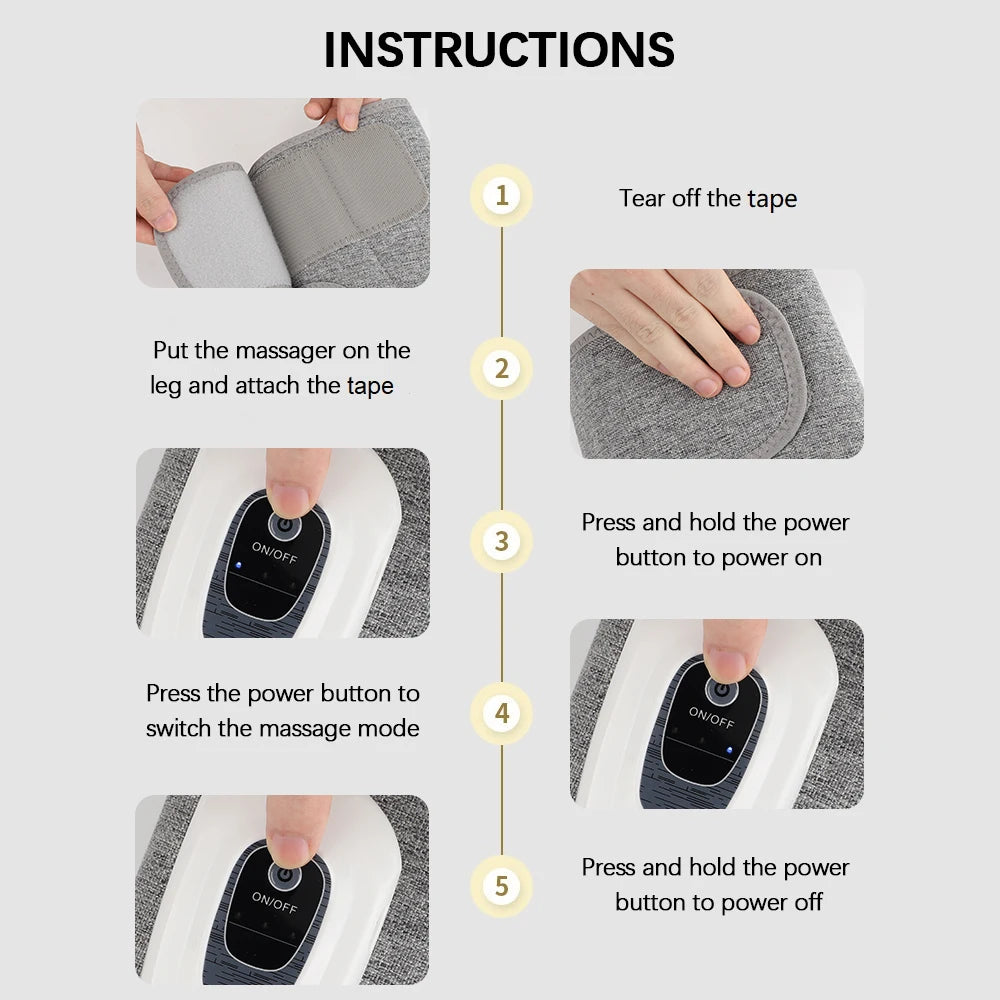 Wireless Air Pressure Calf Massager Electric Leg Compression Wrap
