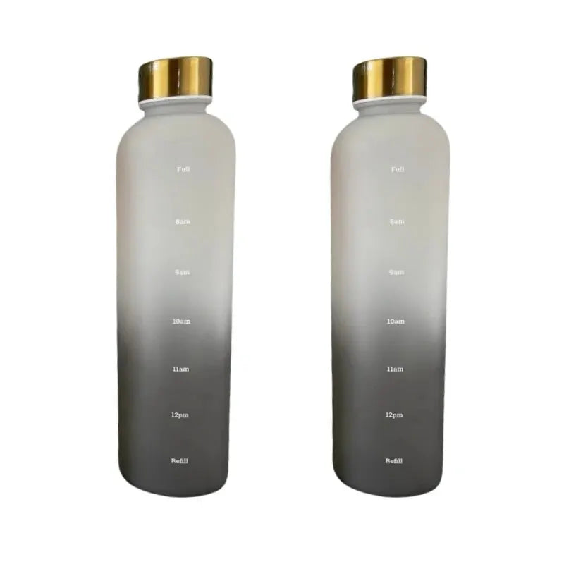 1L Motivational Water Bottle with Time Marker Leakproof Fitness Jug - 34