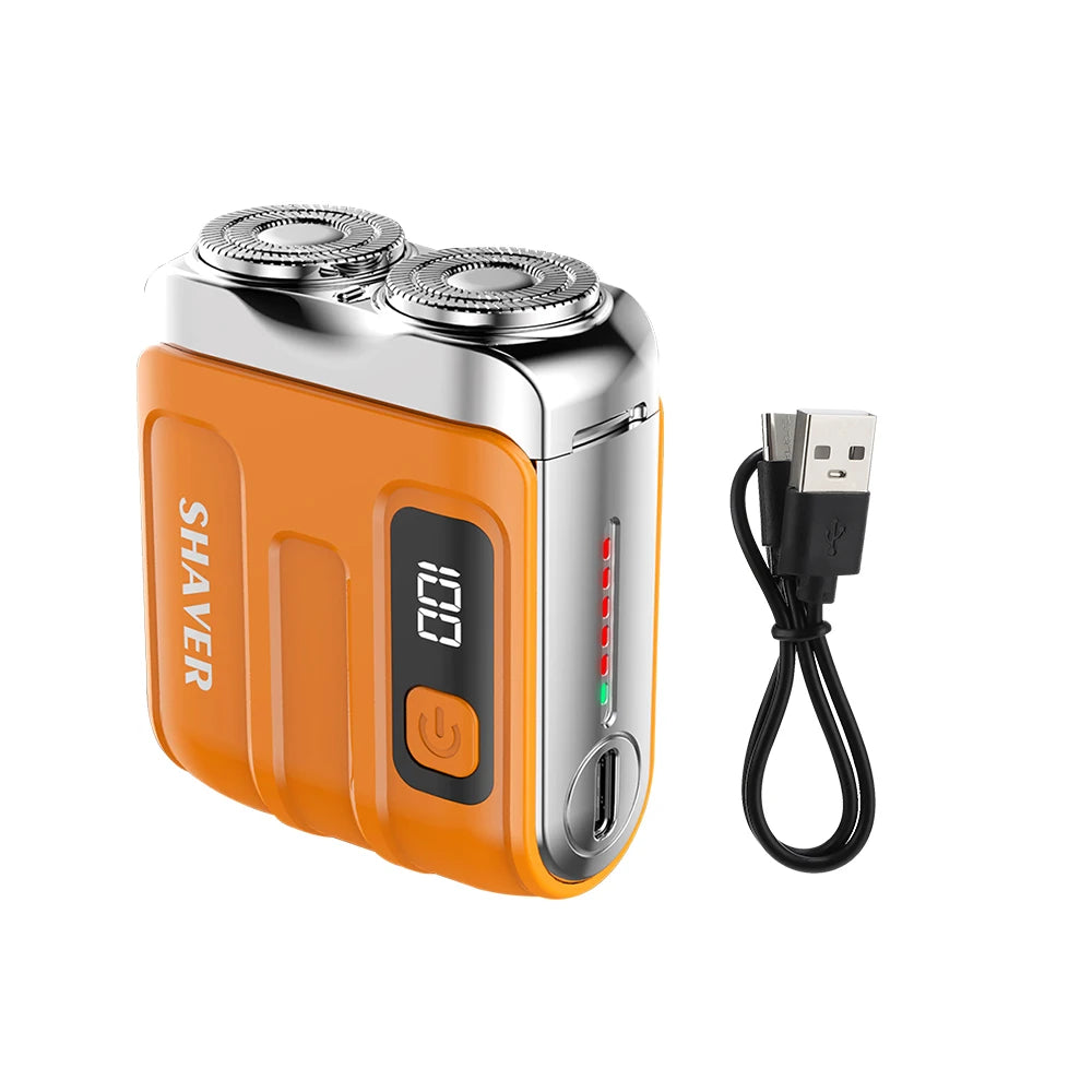 Electric Smart Shaver Mini Beard Trimmer Rotary Travel Razor - 14