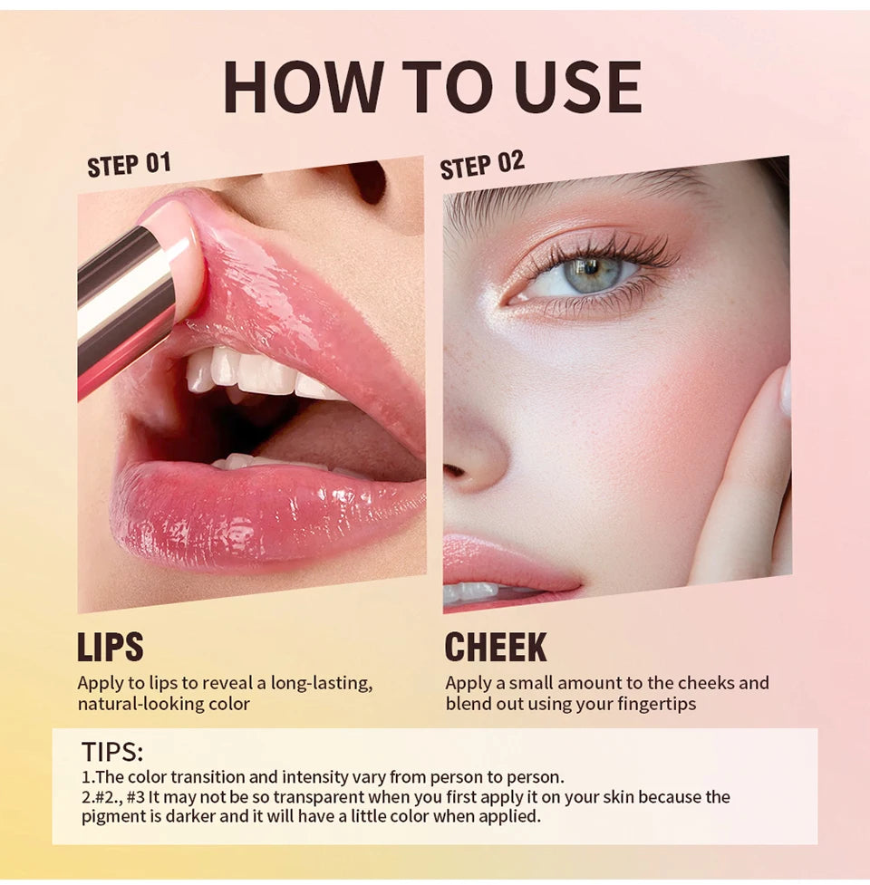 pH Activated Lip And Cheek Stain Natural Color Change Hydrating Tint - 14