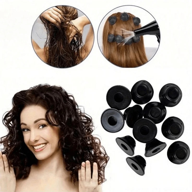 30pcs Silicone Mushroom Hair Curlers Heatless Wave Styling Rollers
