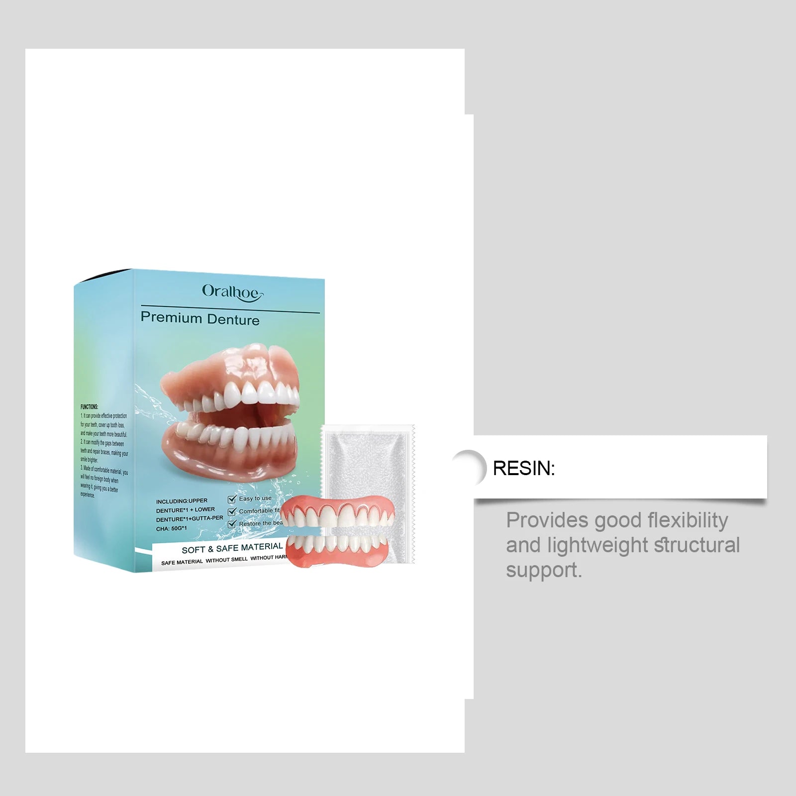 Silicone Denture Set Temporary False Teeth Veneers - 10