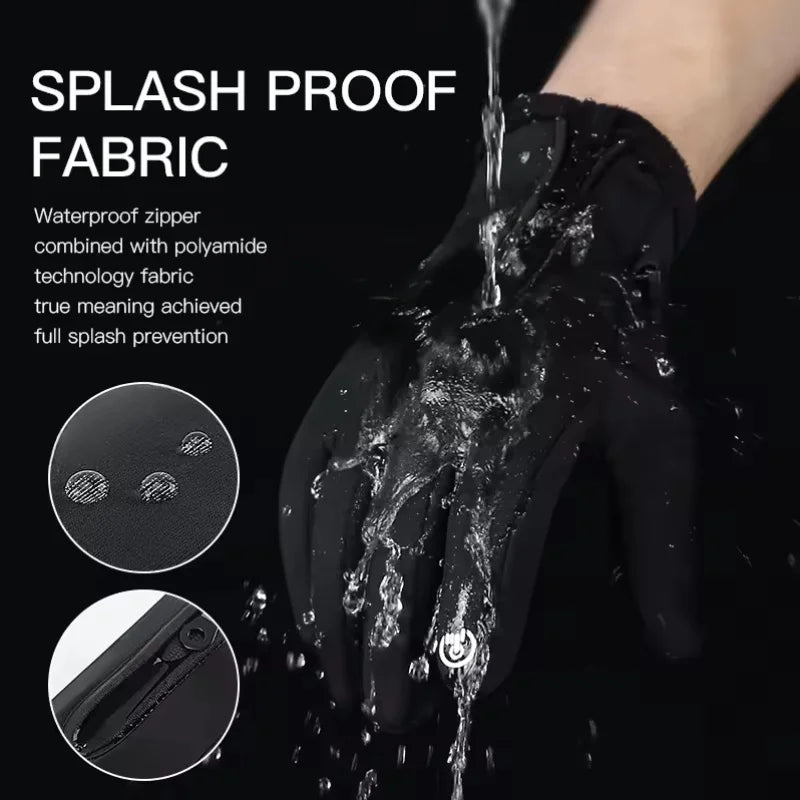 Mens Waterproof Thermal Winter Gloves Touch Screen Motorbike Riding Gear