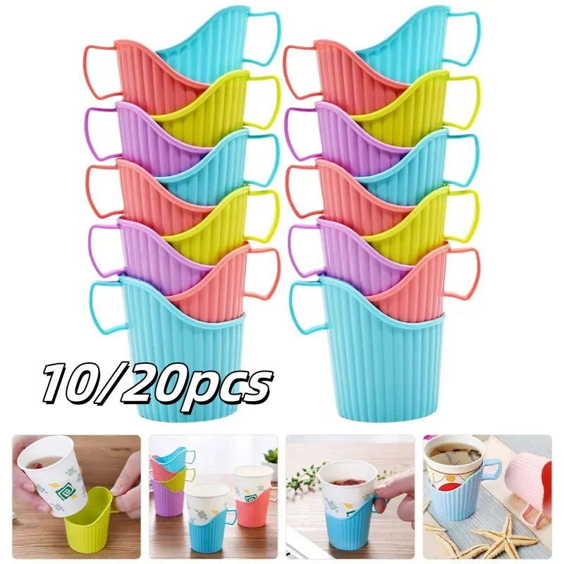 Reusable Disposable Paper Cup Holder Anti Scalding Sleeve Set - 1