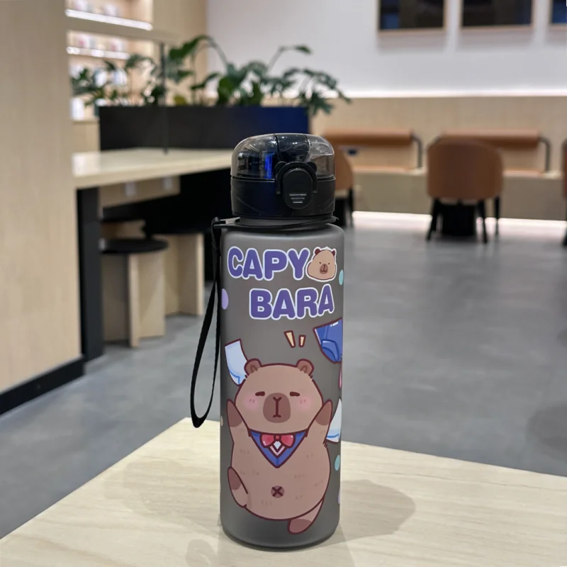750ml Capybara Water Bottle Leakproof Straw Cup Portable Sports Flask - 12