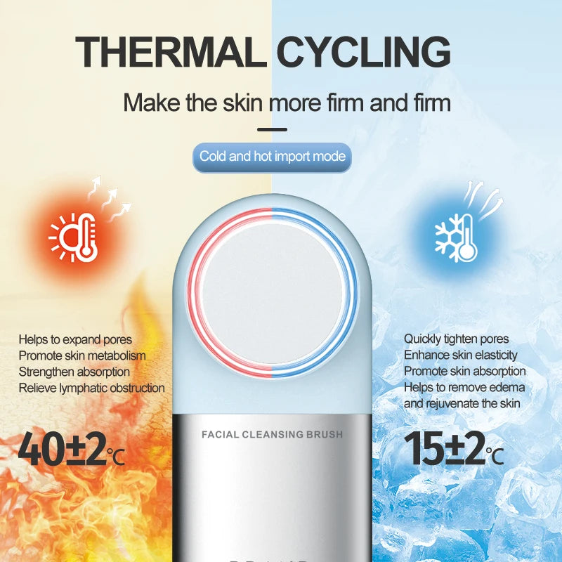Hot Cold Facial Cleansing Brush Waterproof Face Scrubber - 2