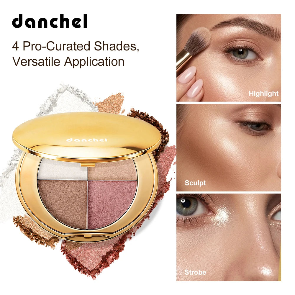 2-in-1 Highlighting Eye & Cheek Palette Shimmer Makeup Powder