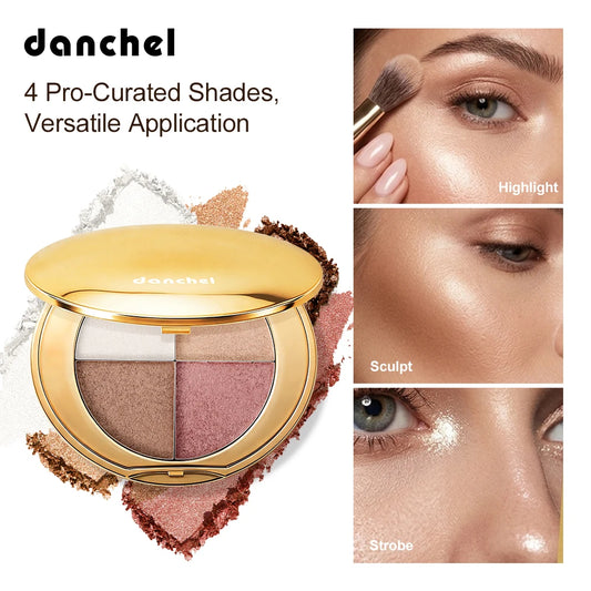 2-in-1 Highlighting Eye & Cheek Palette Shimmer Makeup Powder
