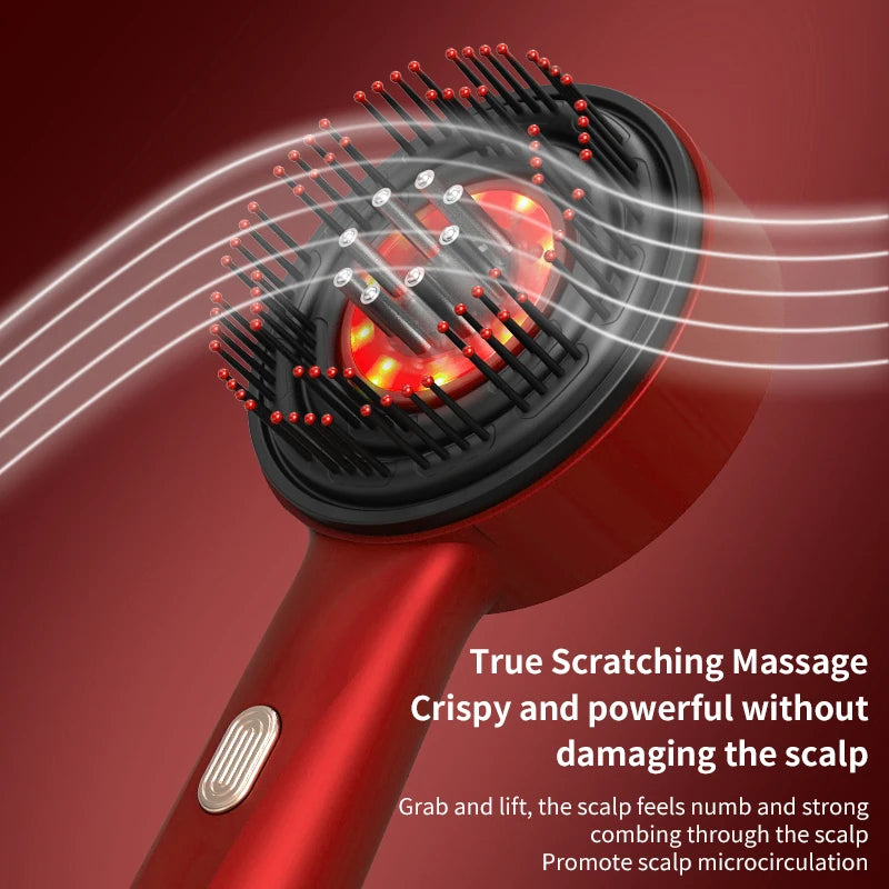 Electric Scalp Massager Hair Growth Oil Applicator Red Light Comb