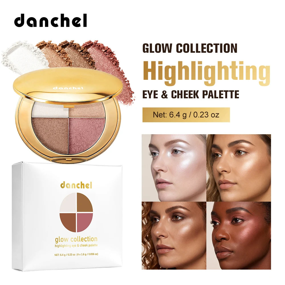 2-in-1 Highlighting Eye & Cheek Palette Shimmer Makeup Powder