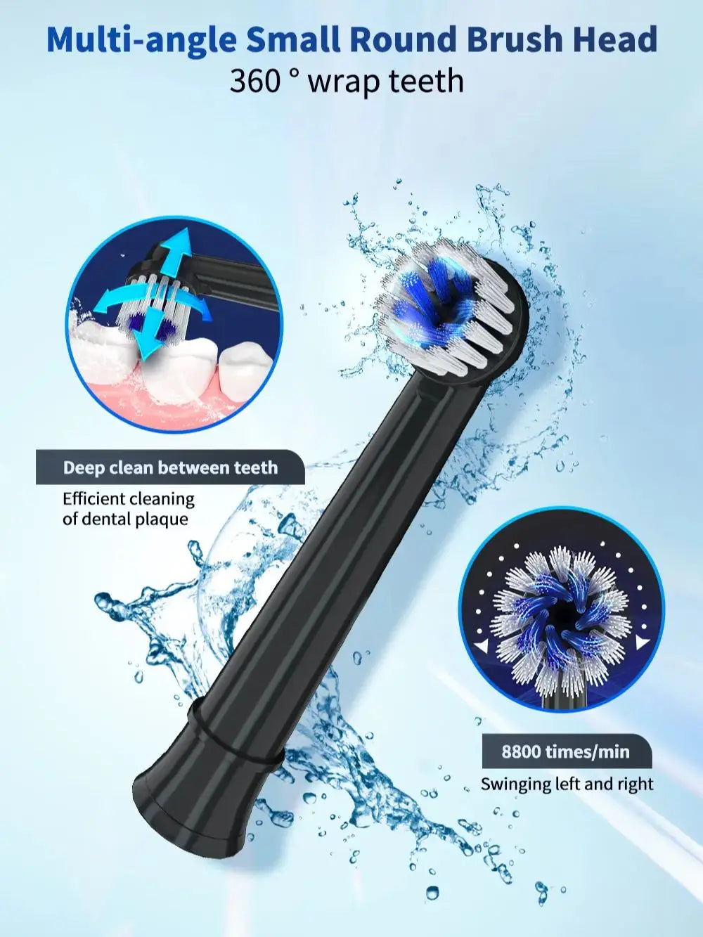 Mornwell T37 Replacement Toothbrush Heads - 6