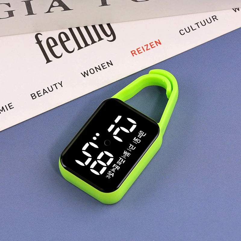 2pcs LED Digital Keychain Watch Portable Touch Screen Fob Pocket Clock - 19