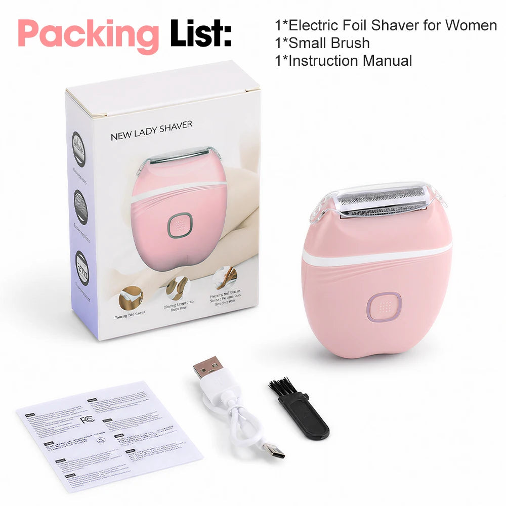 Womens 3 in 1 Electric Shaver Mini Washable Razor Hair Removal Trimmer