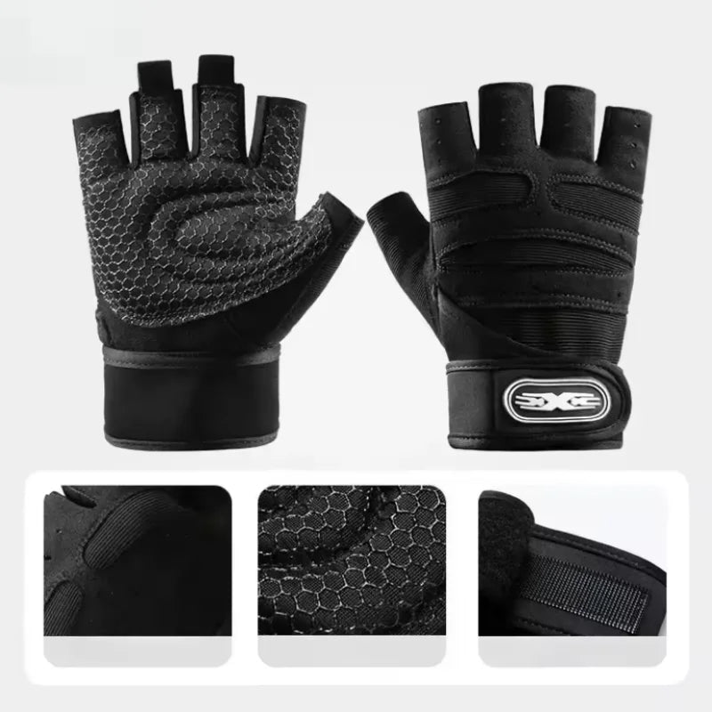 Unisex Half Finger Sports Gloves Fitness Gym Cycling Wrist Support