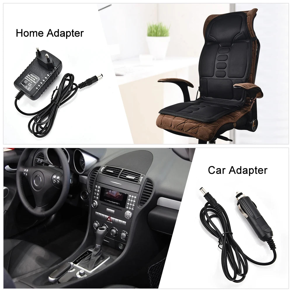 Electric Back Massager Heating Chair Cushion Vibrator Mat