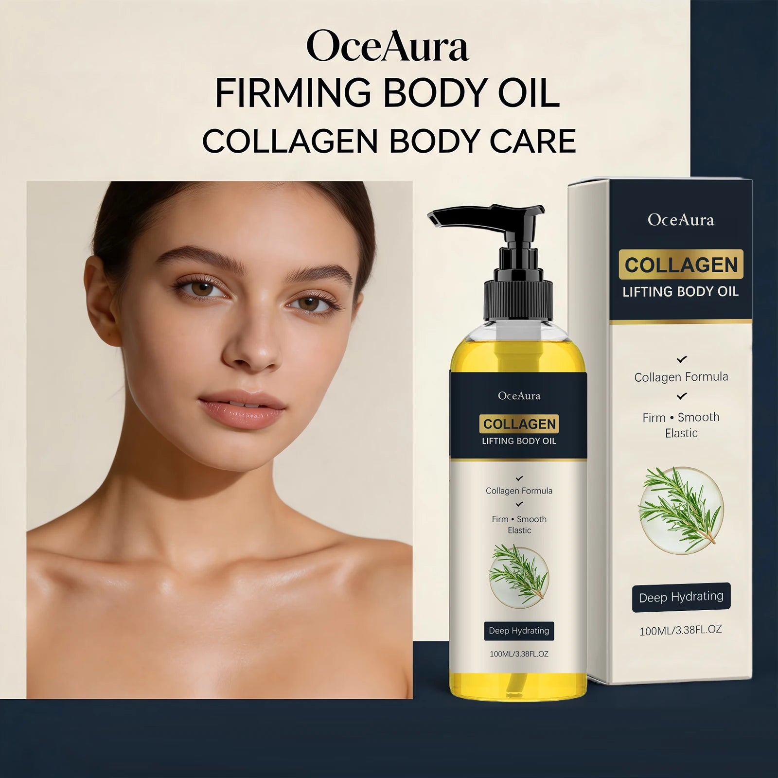 Collagen Lifting Body Oil Firming Moisturizer Rosemary Massage Oil - 3