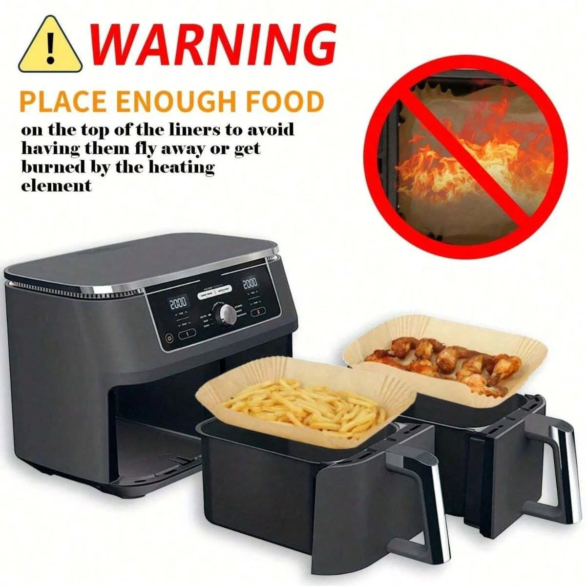 Disposable Air Fryer Parchment Paper Liners Non-Stick Baking Sheets - 3