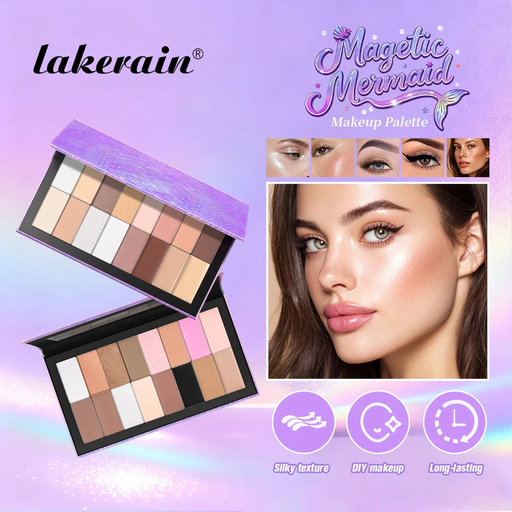 Lakerain Magnetic Mermaid Eyeshadow Makeup Palette DIY Beauty Kit - 1