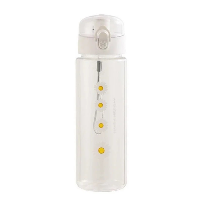 780ml Daisy Flower Water Bottle Leakproof Clear Sports Gym Flask - 5