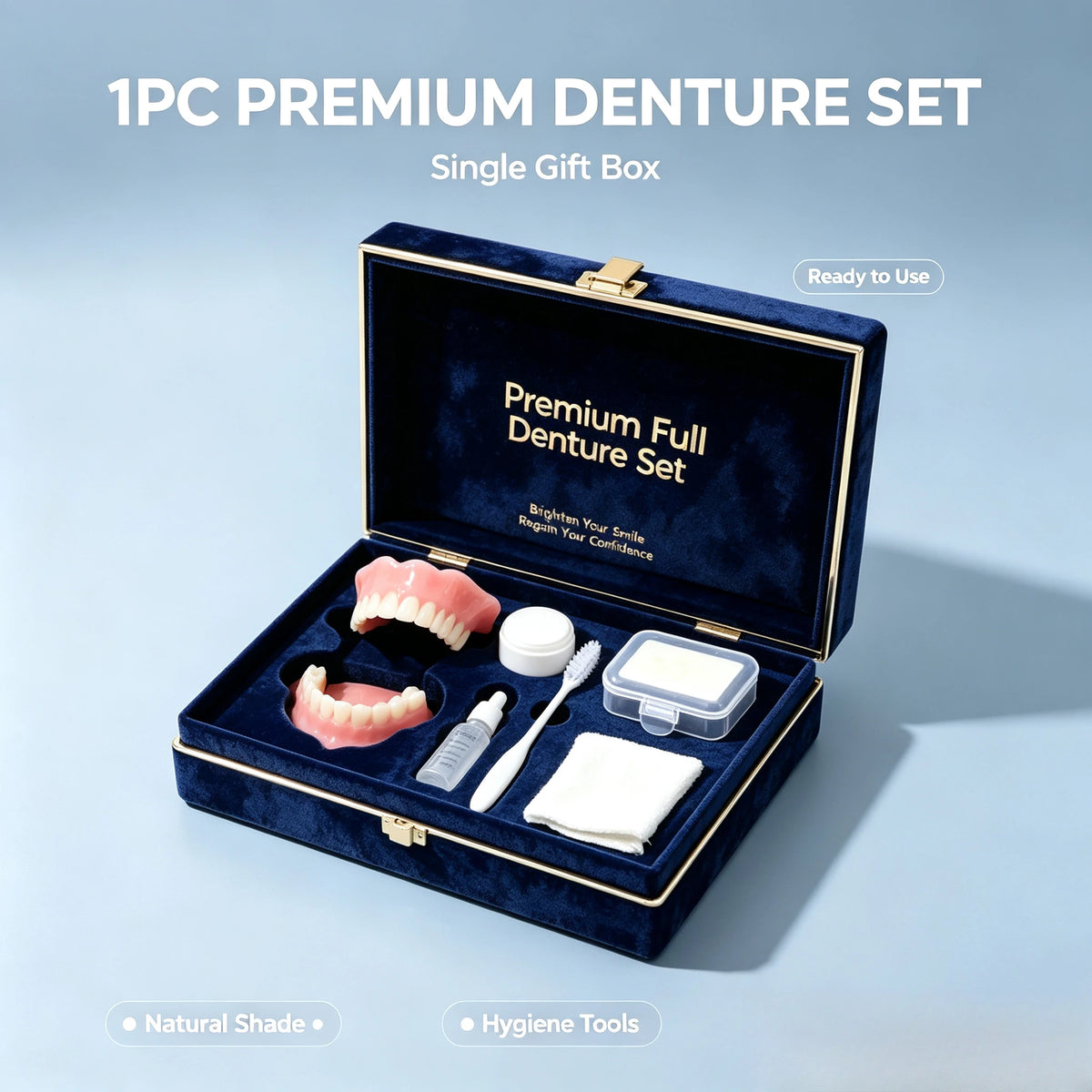 Silicone False Teeth Kit Upper Lower Smile Set