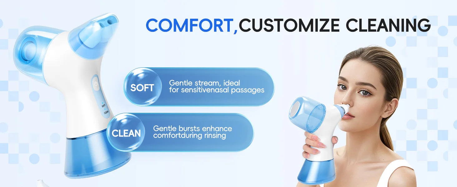 Electric Sinus Rinse Machine Nasal Irrigator Nose Cleaner - 12