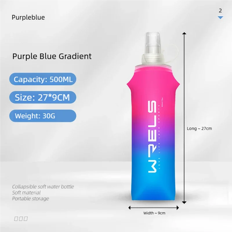 Foldable TPU Soft Flask Water Bottle for Running Hiking and Fitness - 22