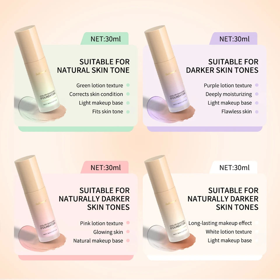 Lakerain Color Changing Liquid Foundation Moisturizing Base Makeup - 14