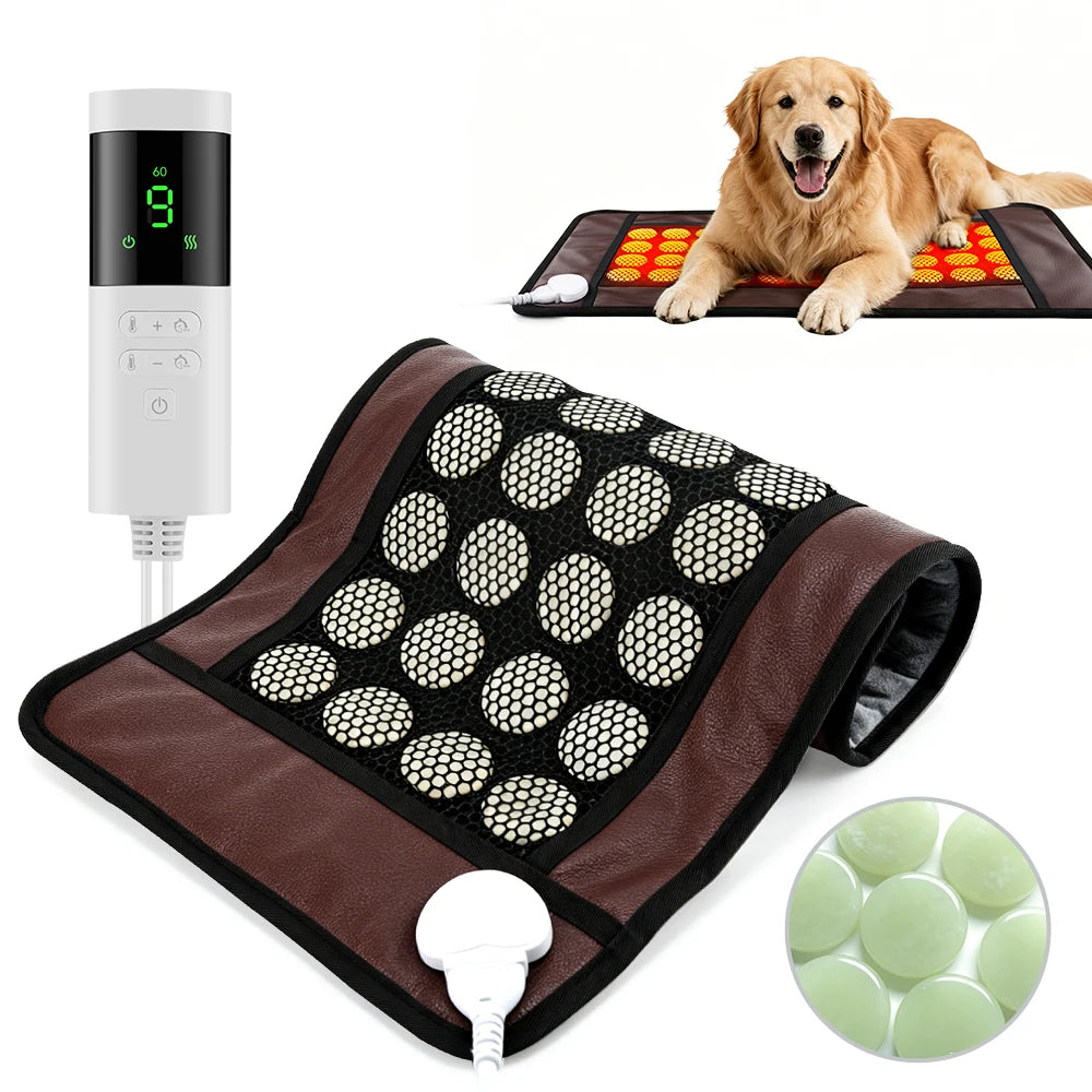 Natural Jade Stone Heating Pad Hot Compress Timing Mat - 7