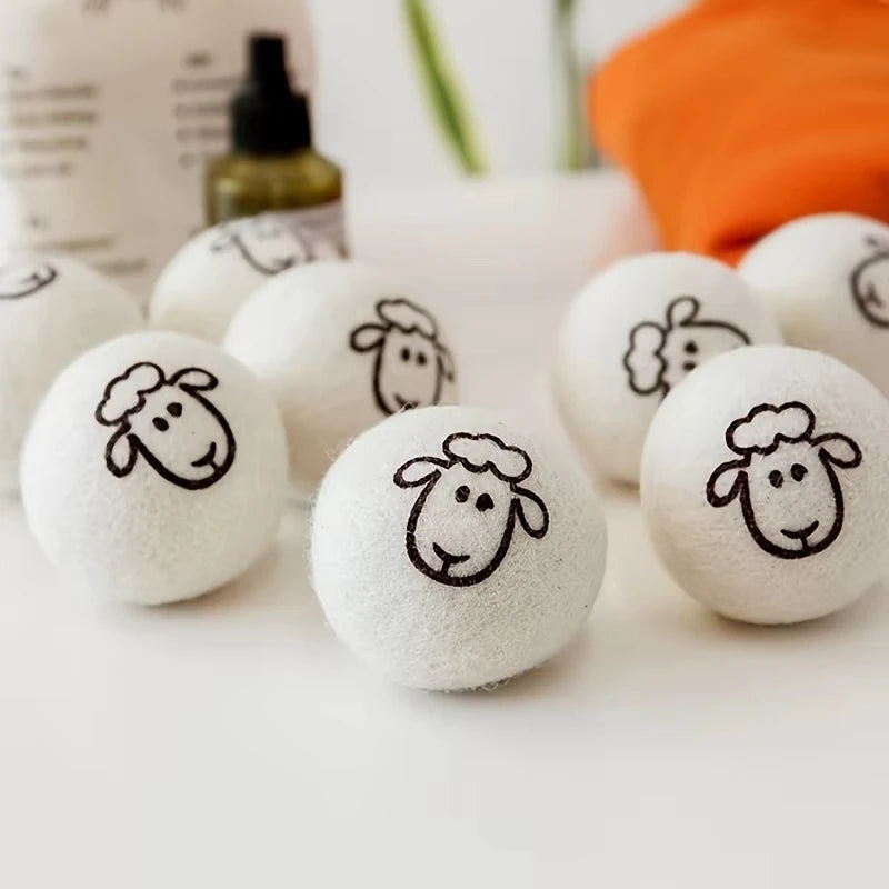 Reusable Wool Dryer Balls Laundry Softener and Quick Dry Laundry Tool - 10