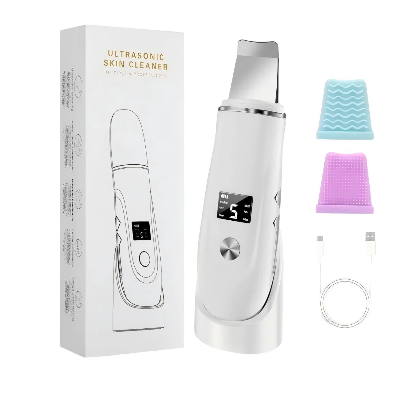 4 in 1 Ultrasonic Facial Skin Scrubber & Blackhead Remover Spatula - 16