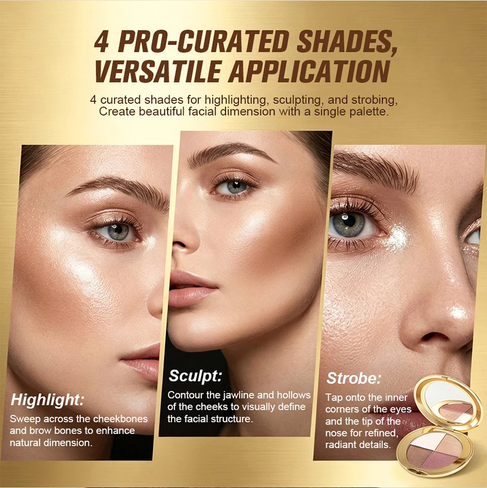 2-in-1 Highlighting Eye & Cheek Palette Shimmer Makeup Powder