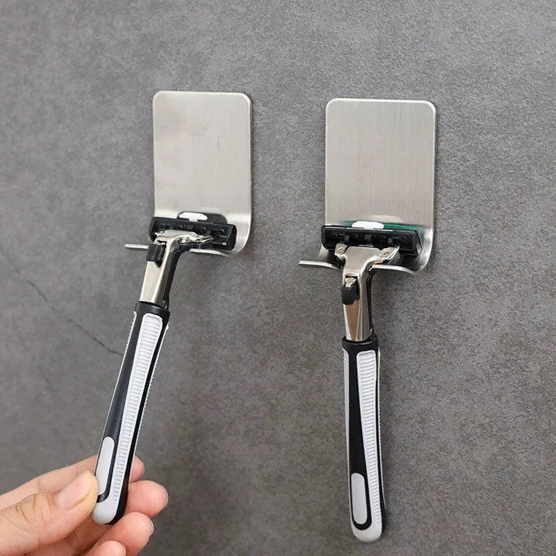 Stainless Steel Razor Holder Wall Mount Bathroom Organizer Hook - 8