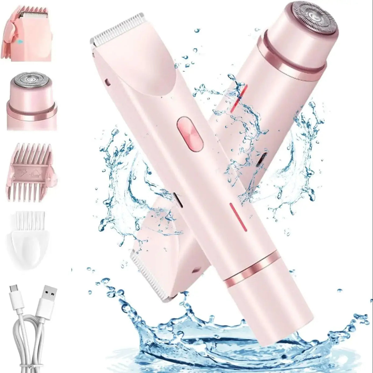 2 in 1 Women Electric Razor Bikini Trimmer Face Shaver Hair Removal