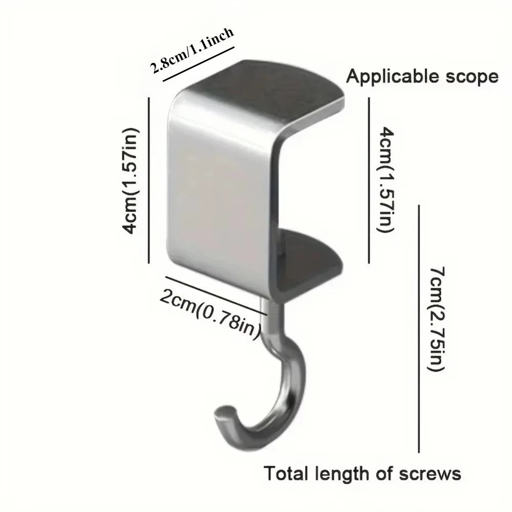 5 Pack Adjustable Desk Hooks Heavy Duty Metal Table Edge Hanger Holder