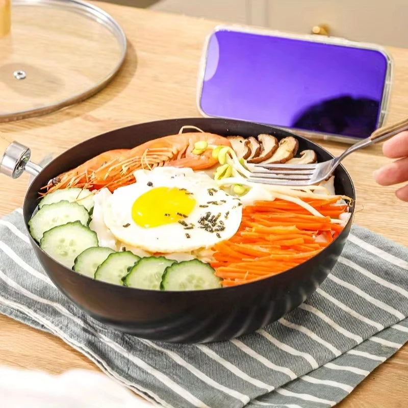Non Stick Frying Pan Iron Wok Induction Kitchen Cooking Skillet Pan - 9