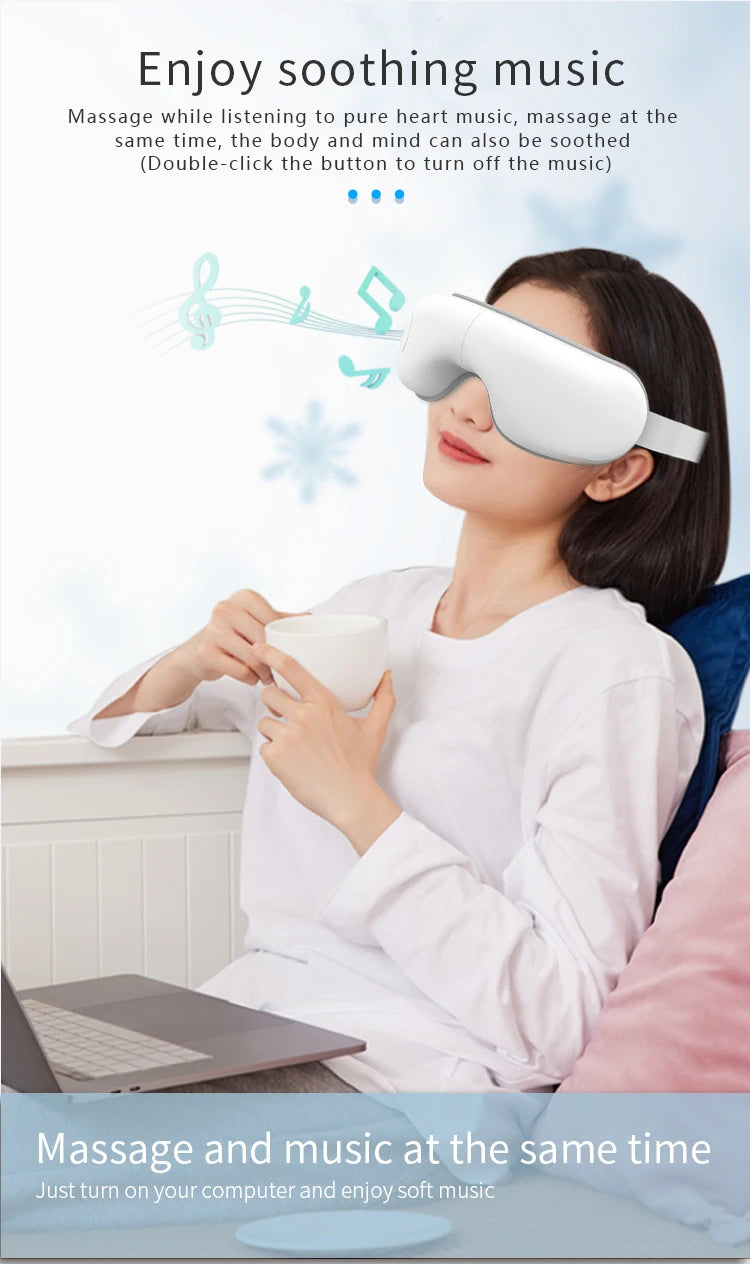 VIMYSHOW Rechargeable Air Pressure Eye Massager & Vibration Mask - 13