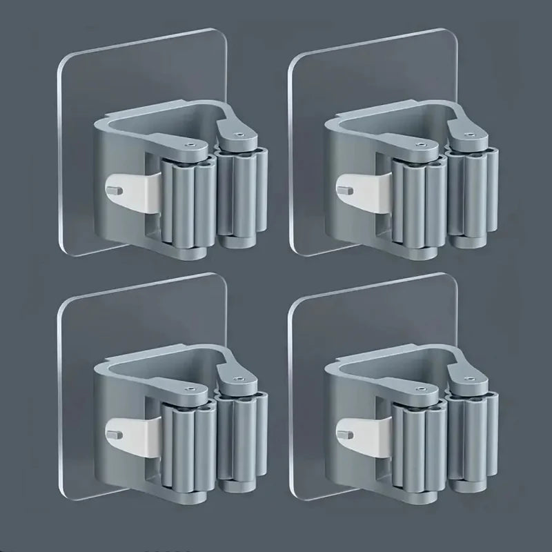 4 Pack Wall Mounted Mop Holder Organizer Bathroom Broom Storage Hook - 14